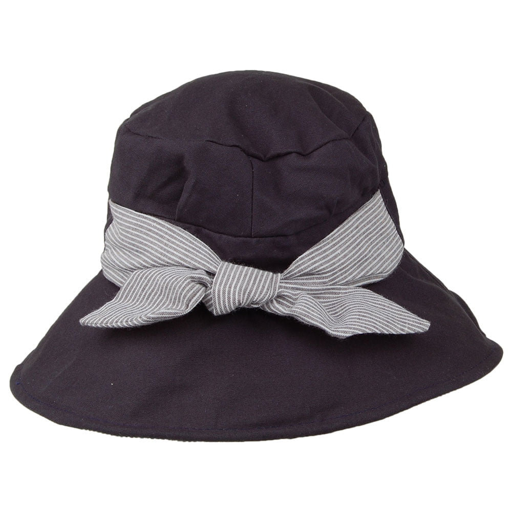 Sombrero Cloche Kissimmee Flexible de algodón de Scala - Azul Marino
