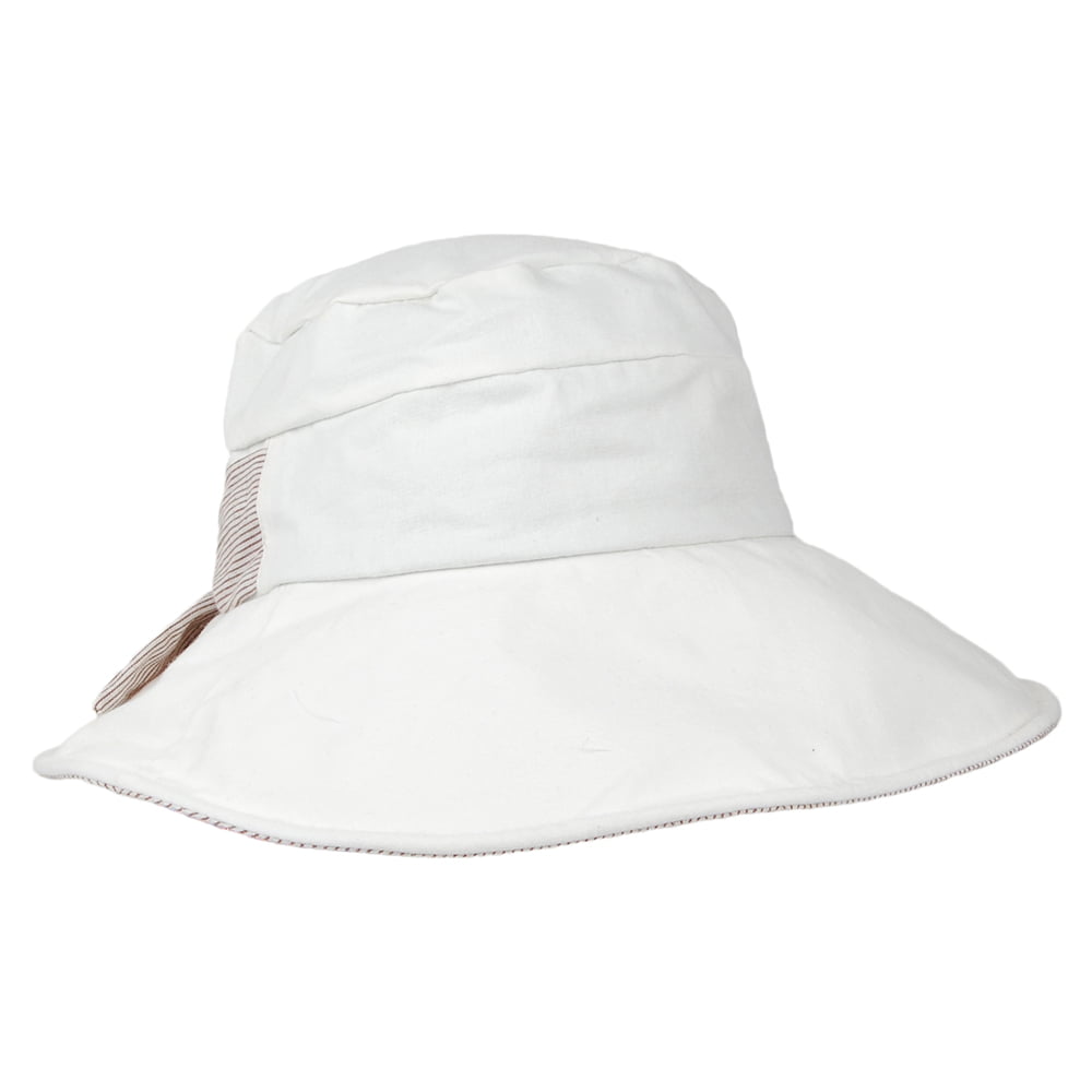 Sombrero Cloche Kissimmee Flexible de algodón de Scala - Blanco