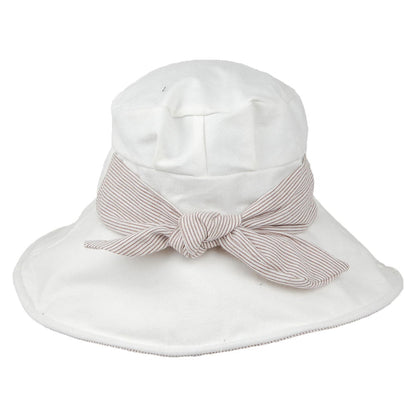 Sombrero Cloche Kissimmee Flexible de algodón de Scala - Blanco