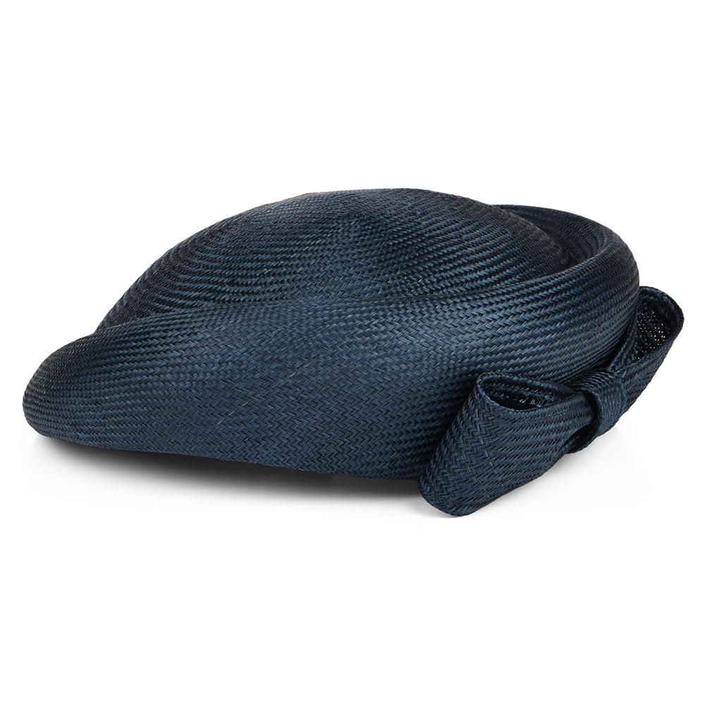 Sombrero Pillbox Alexia de paja de Whiteley - Azul Marino