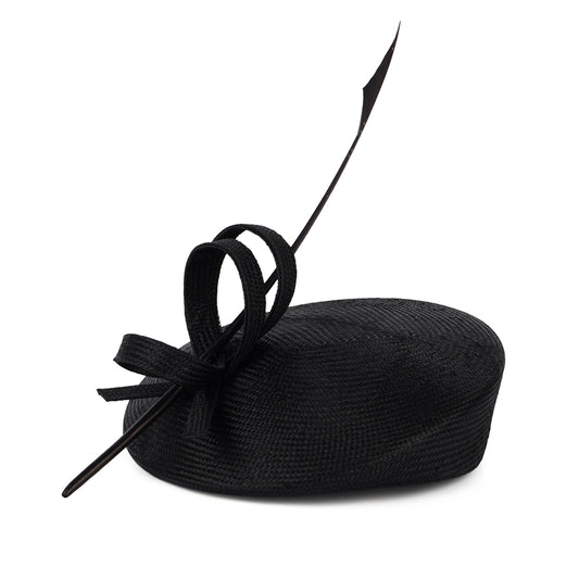 Sombrero Pillbox Pippa de paja de Whiteley - Negro