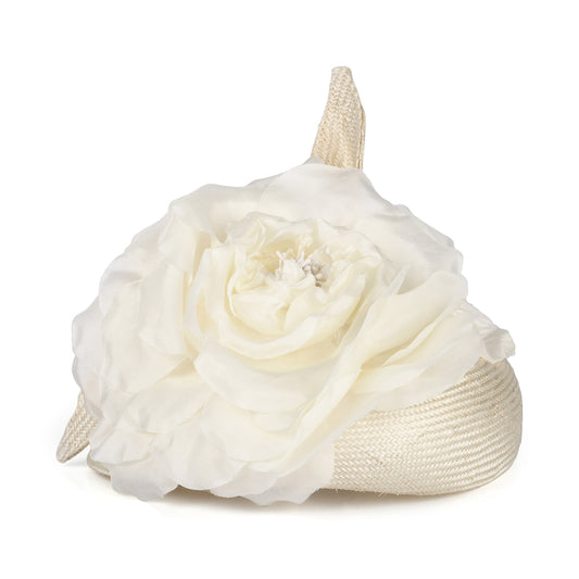 Sombrero Pillbox Fleur de paja de Whiteley - Blanco Marfil