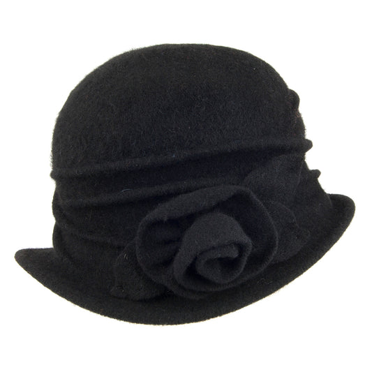 Sombrero Cloche de lana con roseta de Scala - Negro