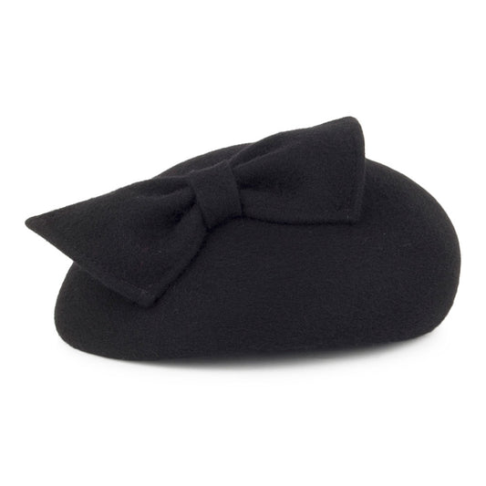 Sombrero Pillbox Kate con lazo de Whiteley - Negro