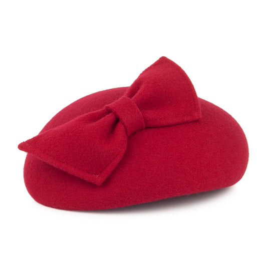 Sombrero Pillbox Kate con lazo de Whiteley - Rojo