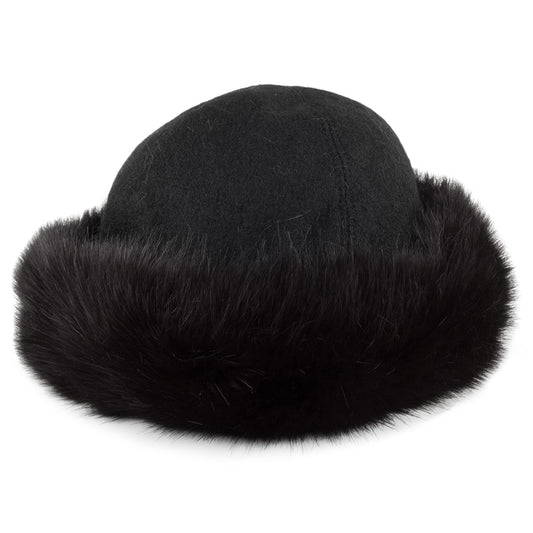 Sombrero de invierno mujeres Lara de piel sintética de Helen Moore - Negro