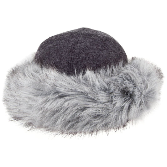 Sombrero Lara de piel sintética de Helen Moore - Gris