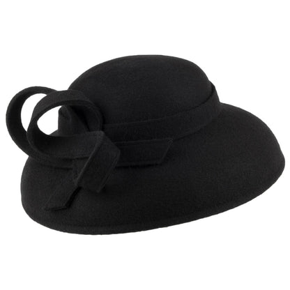 Sombrero de boda Molly con espiral de Whiteley - Negro