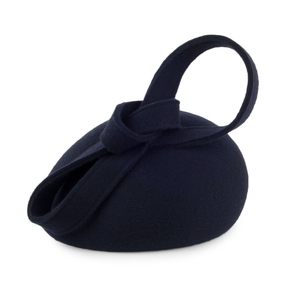 Sombrero Pillbox Carlita con espiral de Whiteley - Azul Marino