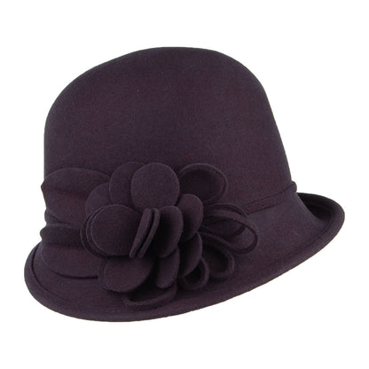 Sombrero Cloche Alice de fieltro de lana de Failsworth - Azul Marino