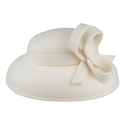 Sombrero de boda Molly con espiral de Whiteley - Blanco invernal