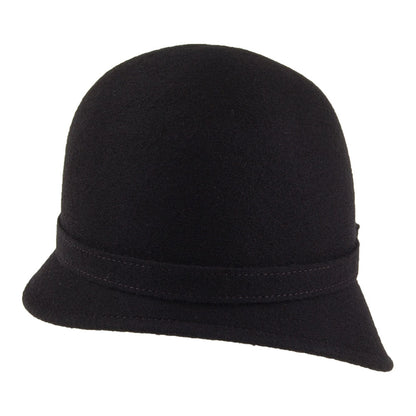 Sombrero Cloche Harper de lana con lazo de Whiteley - Negro
