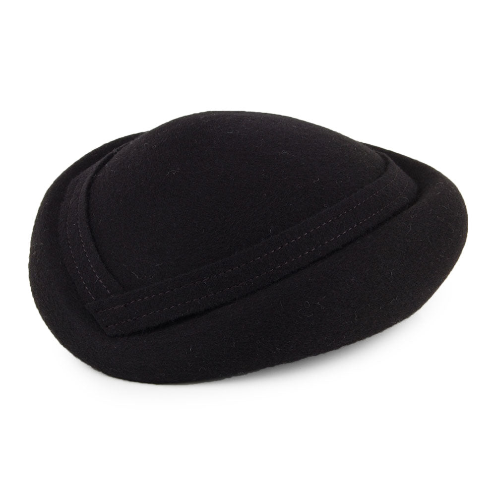 Sombrero Pillbox Maria de lana de Whiteley - Negro