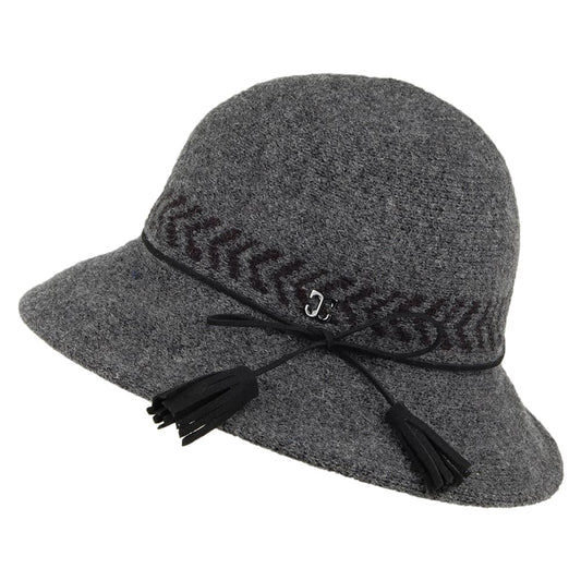 Sombrero Cloche mujeres Mattie de mezcla de lana de Callanan - Antracita