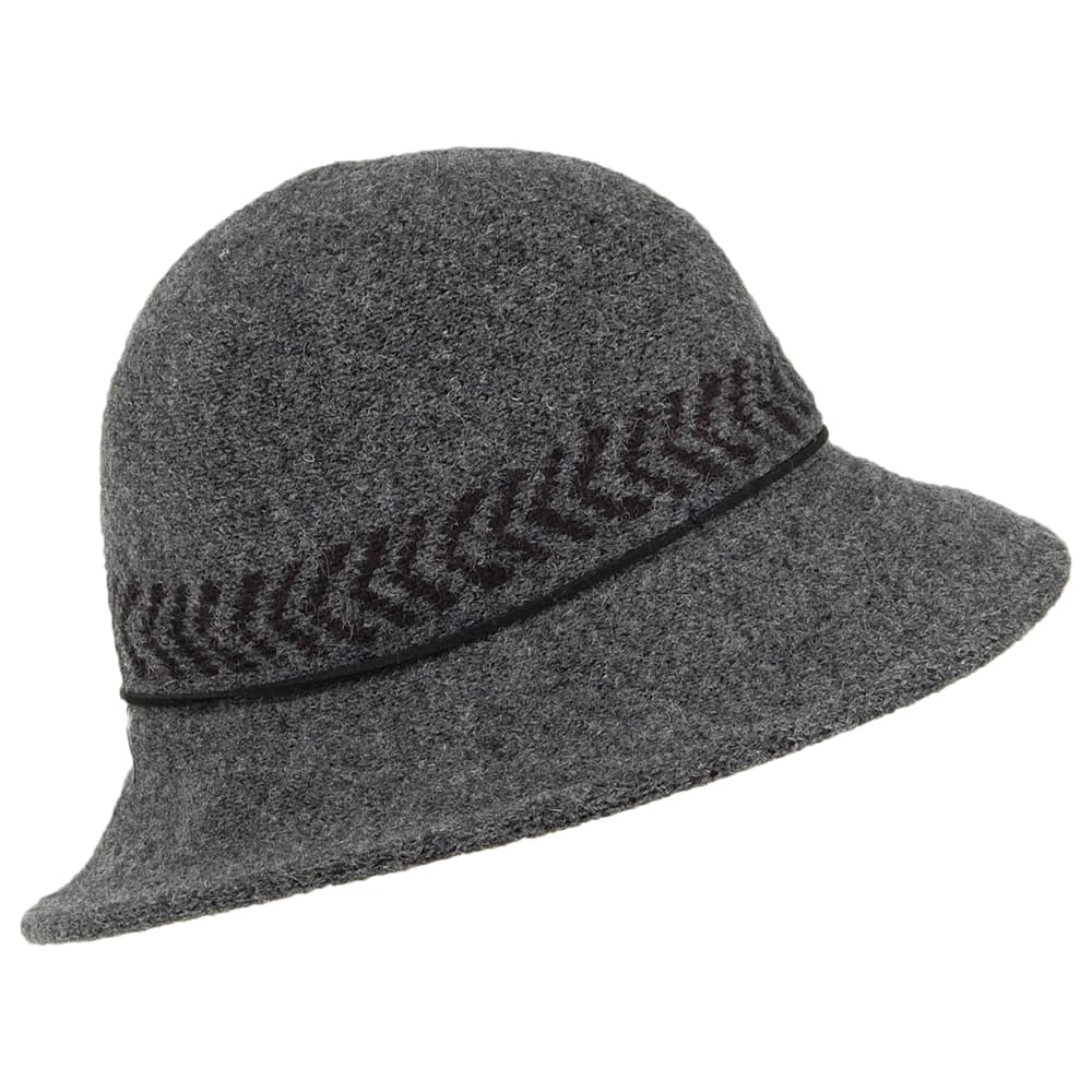 Sombrero Cloche mujeres Mattie de mezcla de lana de Callanan - Antracita