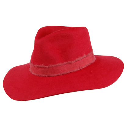 Sombrero Fedora Ella de ala ancha de Brixton - Rojo