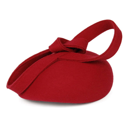 Sombrero Pillbox Carlita con espiral de Whiteley - Rojo