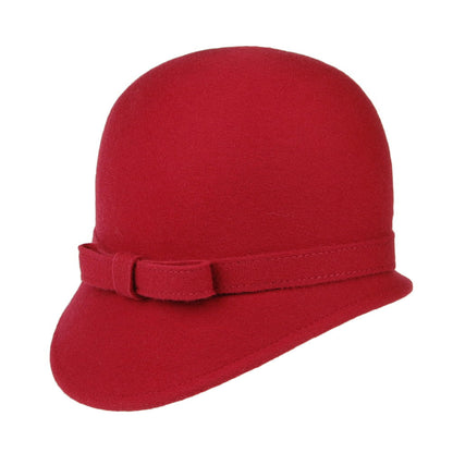 Sombrero Cloche Harper de lana con lazo de Whiteley - Rojo