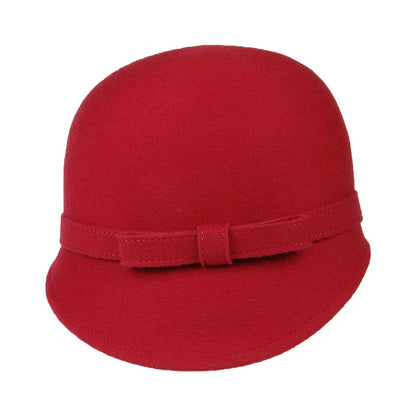 Sombrero Cloche Harper de lana con lazo de Whiteley - Rojo