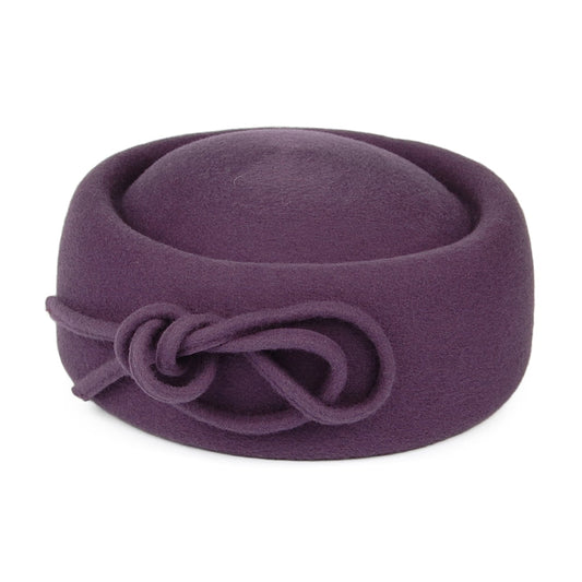 Sombrero Pillbox Bouvier de lana de Whiteley - Malva