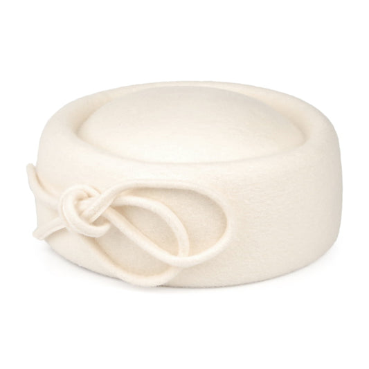 Sombrero Pillbox Bouvier de lana de Whiteley - Blanco invernal