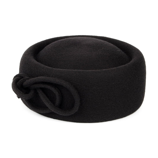 Sombrero Pillbox Bouvier de lana de Whiteley - Negro