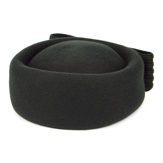 Sombrero Pillbox Jackie O con lazo decorativo de lana de Whiteley - Bosque