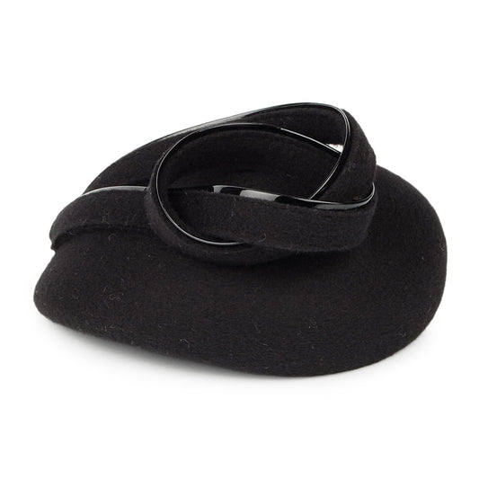 Sombrero Pillbox Rachael de lana de Whiteley - Negro