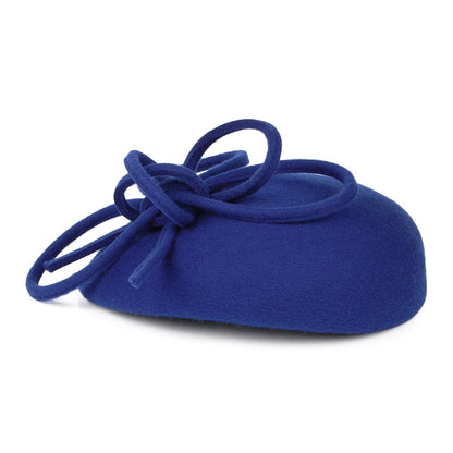 Sombrero Pillbox Rosey de lana con espiral de Whiteley - Azul Real