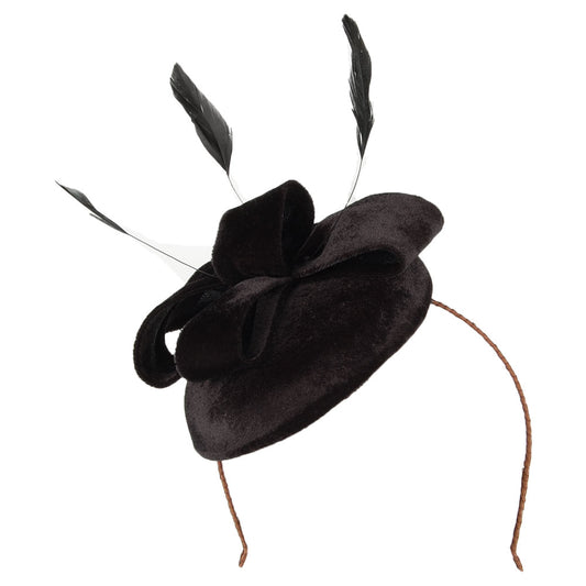 Sombrero Pillbox Juliet de terciopelo de Failsworth - Negro