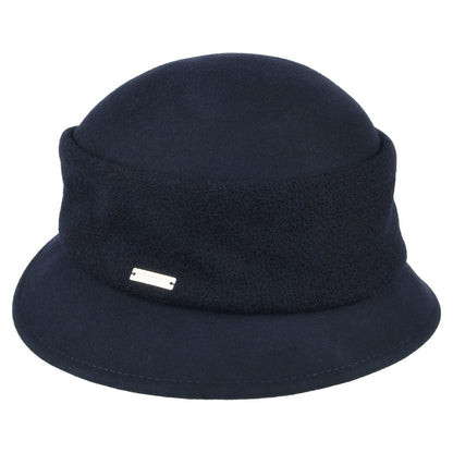 Sombrero Cloche de fieltro de lana de Seeberger - Azul Marino