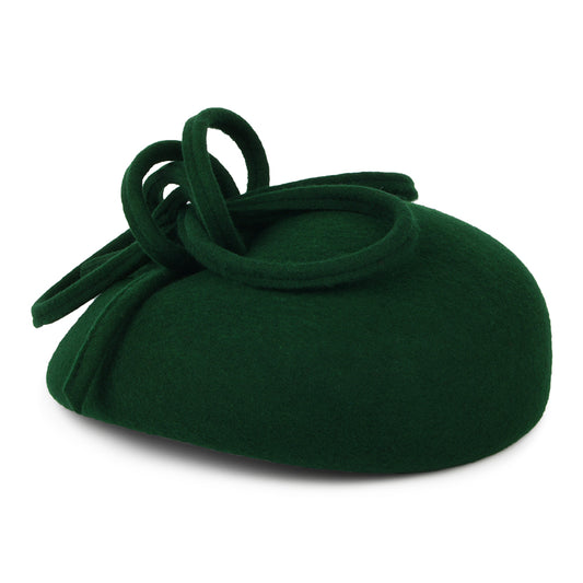 Sombrero Pillbox Rosey de lana con espiral de Whiteley - Bosque