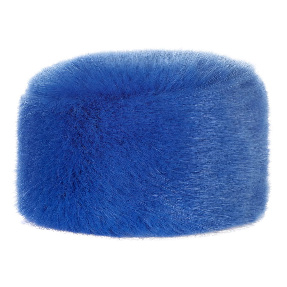 Sombrero Pillbox Invierno de piel sintética de Helen Moore - Azul Real