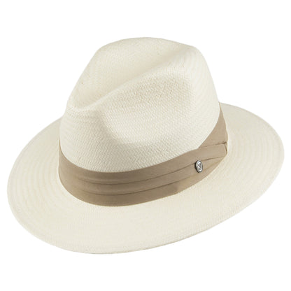 Sombrero Fedora de paja Toyo Safari de Jaxon & James - Banda Kaki