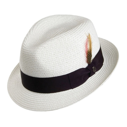 Sombrero de paja Toyo Trilby de Jaxon & James - Blanco