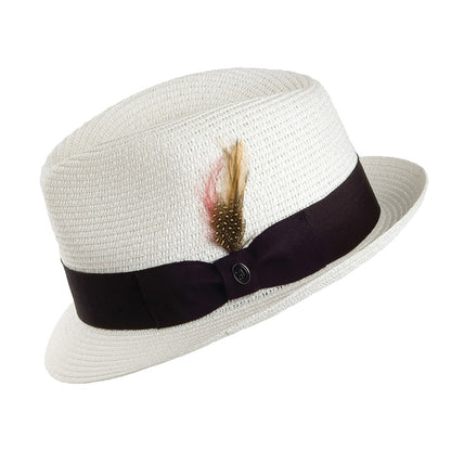 Sombrero de paja Toyo Trilby de Jaxon & James - Blanco
