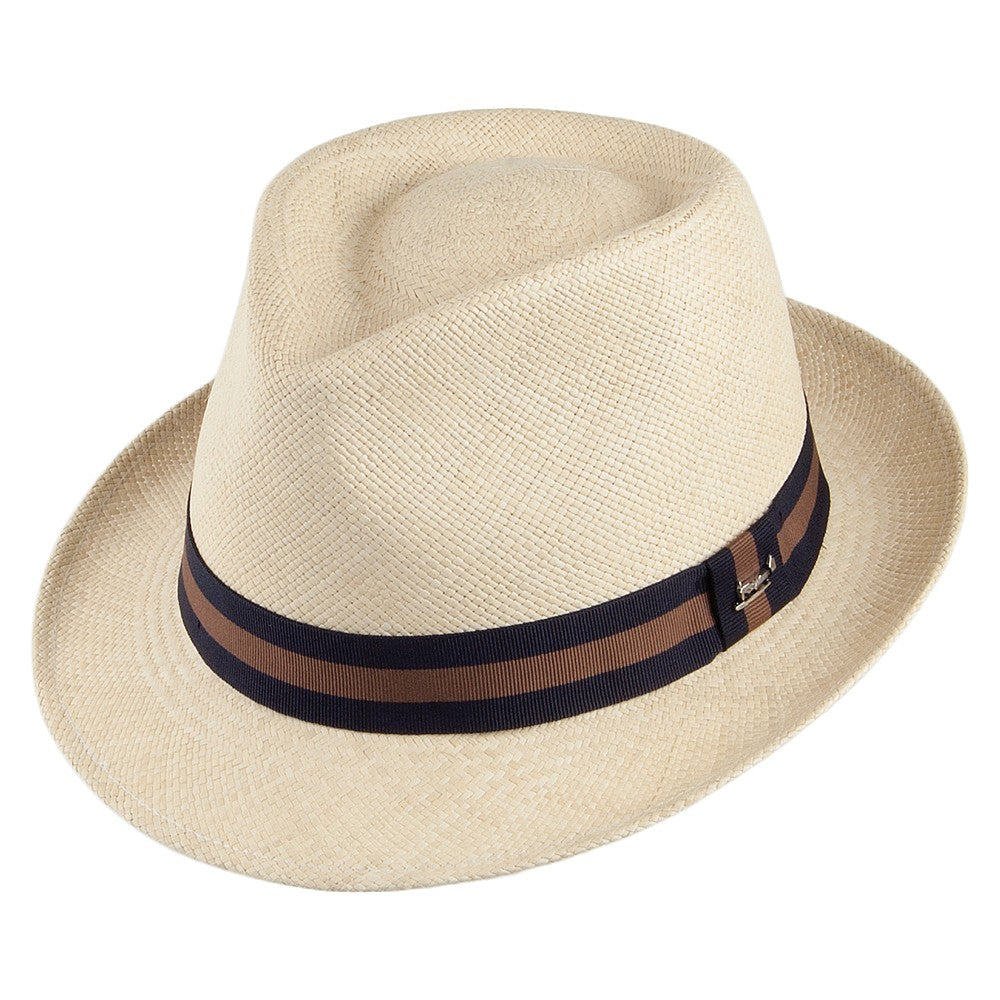 Sombrero Panamá Trilby Henley de Whiteley - Natural banda negra-marrón