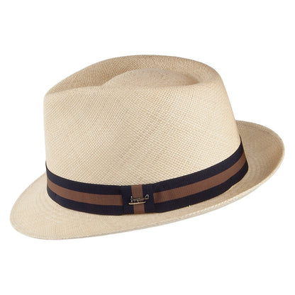 Sombrero Panamá Trilby Henley de Whiteley - Natural banda negra-marrón