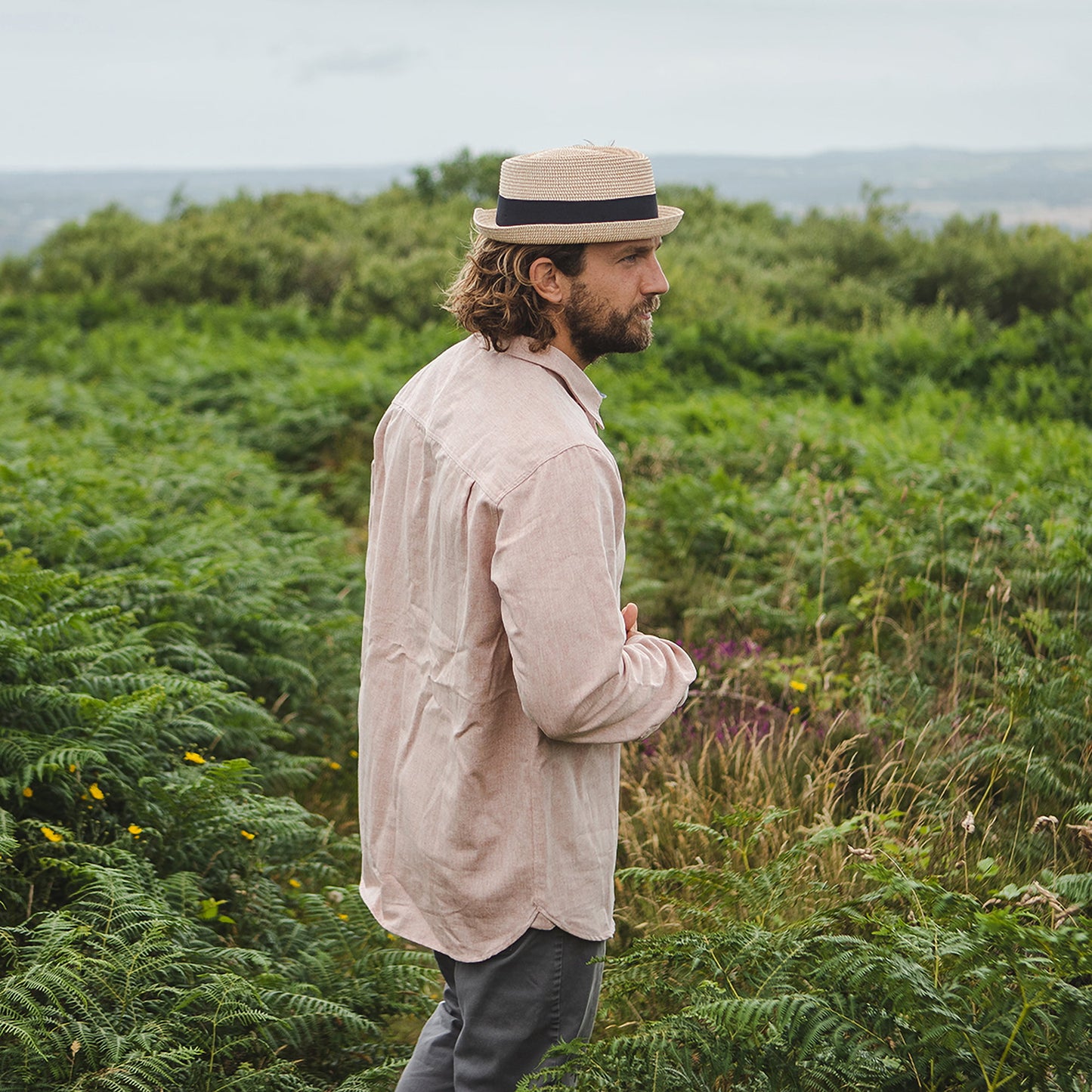 Sombrero Pork Pie Copa Diamante de paja Toyo trenzada de Jaxon & James