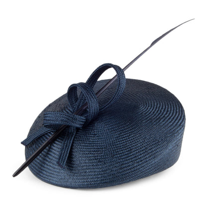 Sombrero Pillbox Pippa de paja de Whiteley - Azul Marino