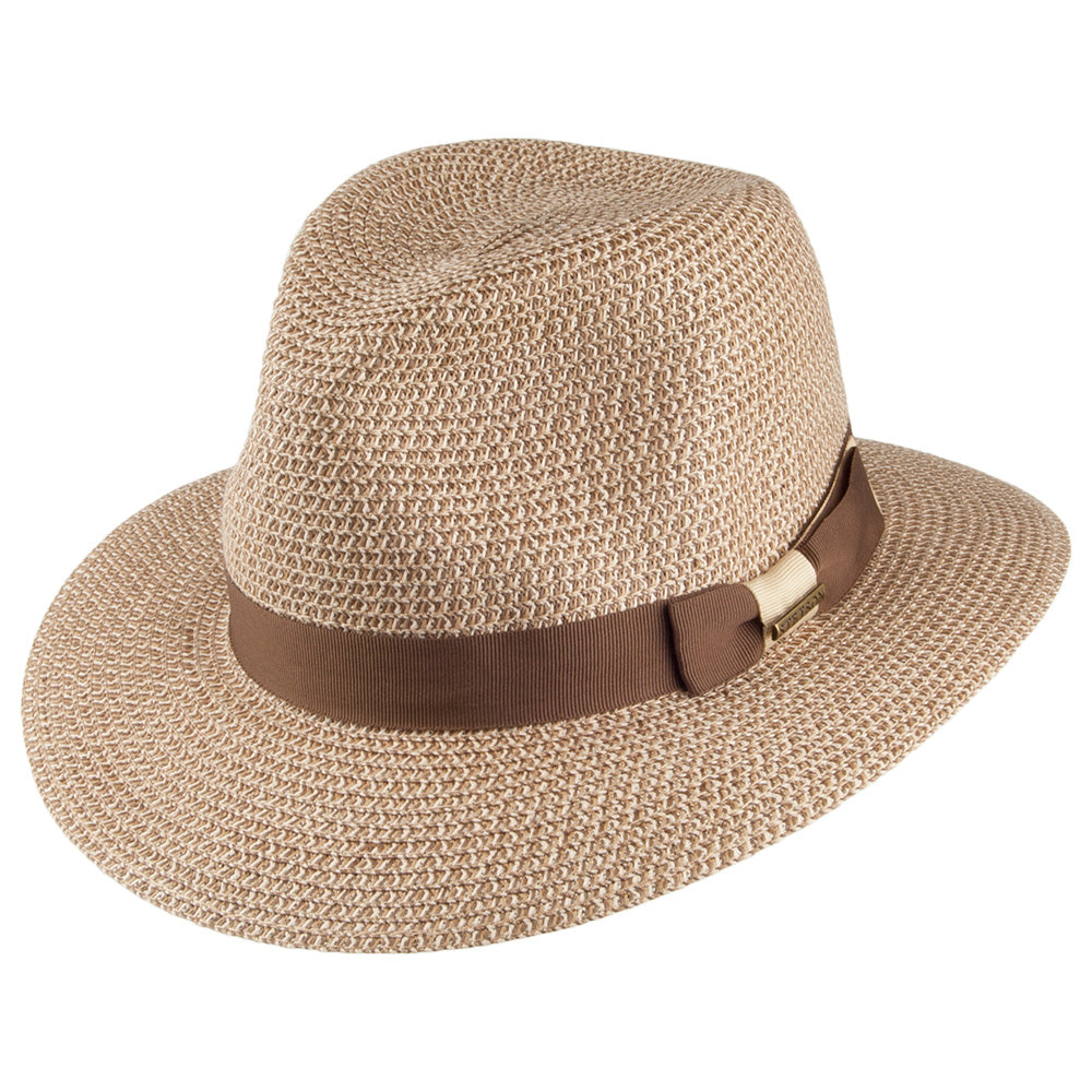 Sombrero Fedora Chelsea de paja Toyo de Stetson - Natural