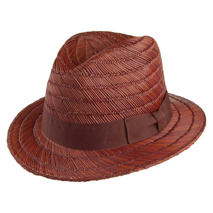 Sombrero Fedora Rollins de paja de Brixton - Marrón