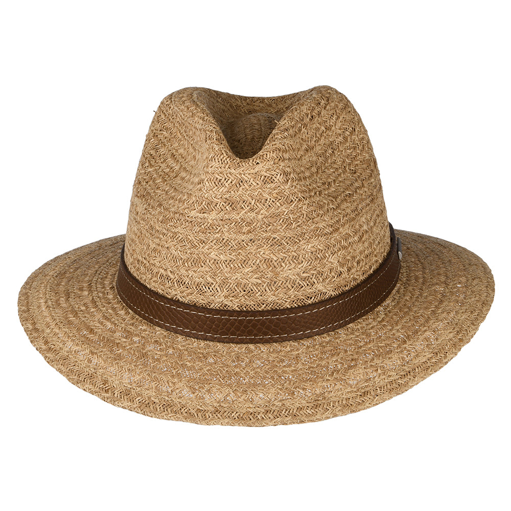 Sombrero Fedora Safari Traveller de rafia de Stetson - Natural
