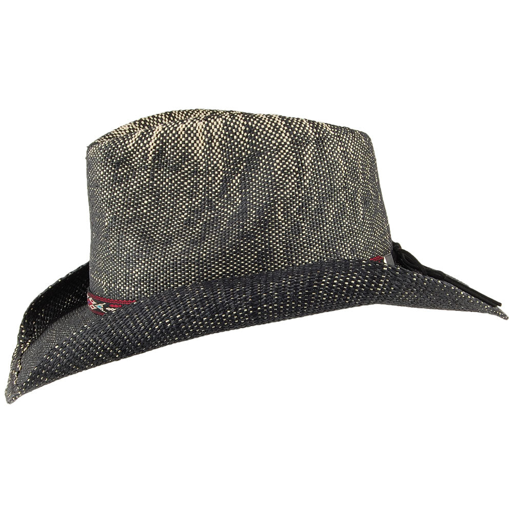 Sombrero Cowboy Amarillo Western de paja Toyo de Dorfman Pacific - Negro