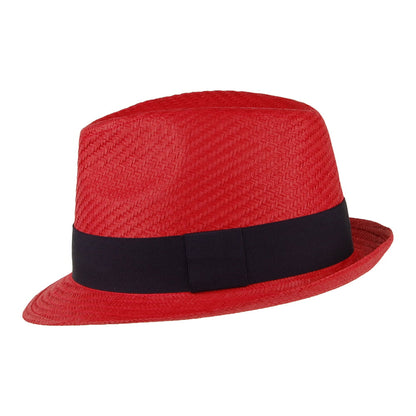 Sombrero Trilby de paja de Failsworth - Rojo