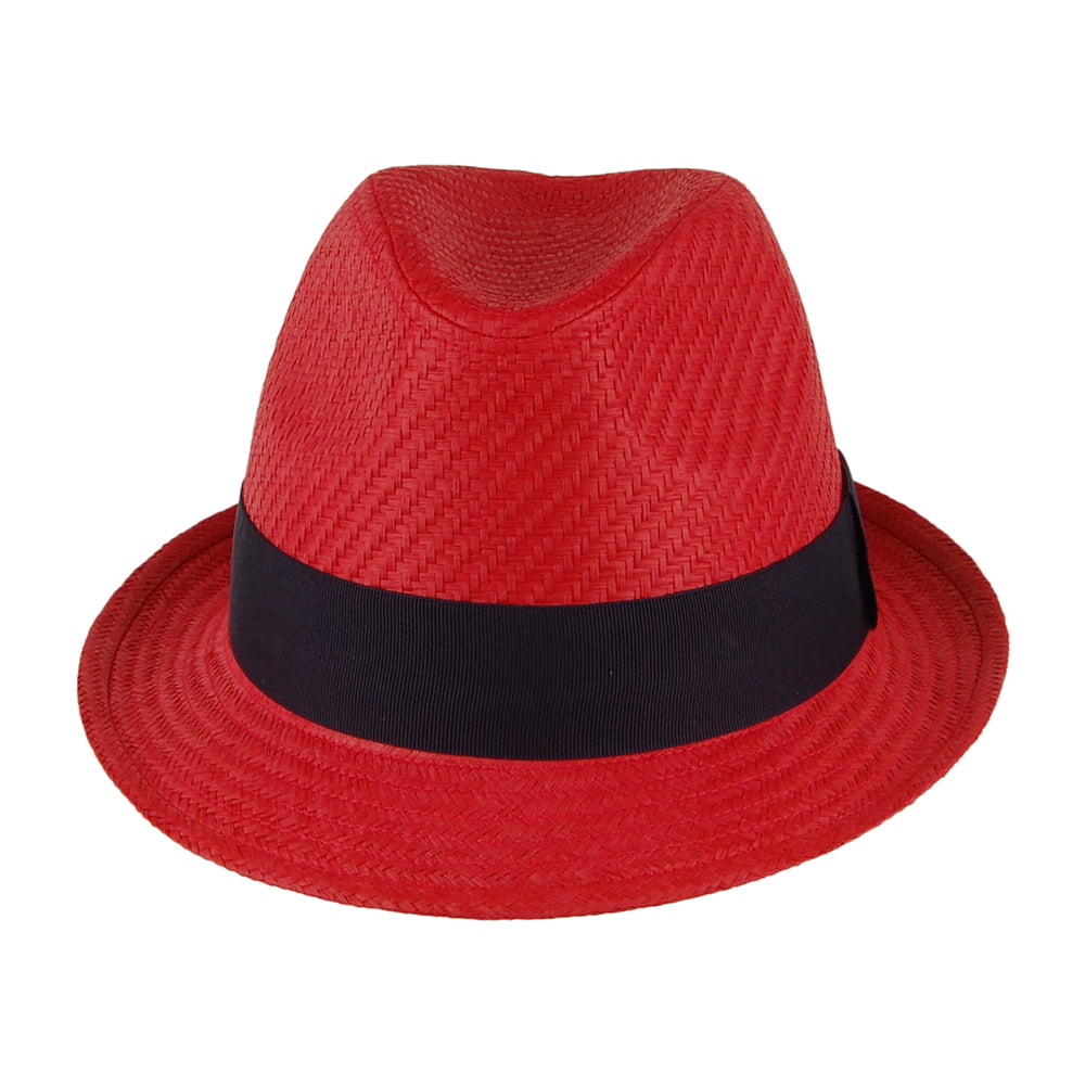 Sombrero Trilby de paja de Failsworth - Rojo