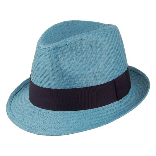 Sombrero Trilby de paja de Failsworth - Azul