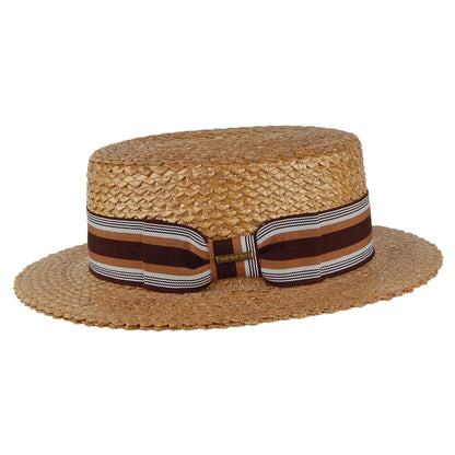 Sombrero Boater Vintage de paja de Stetson - Trigo