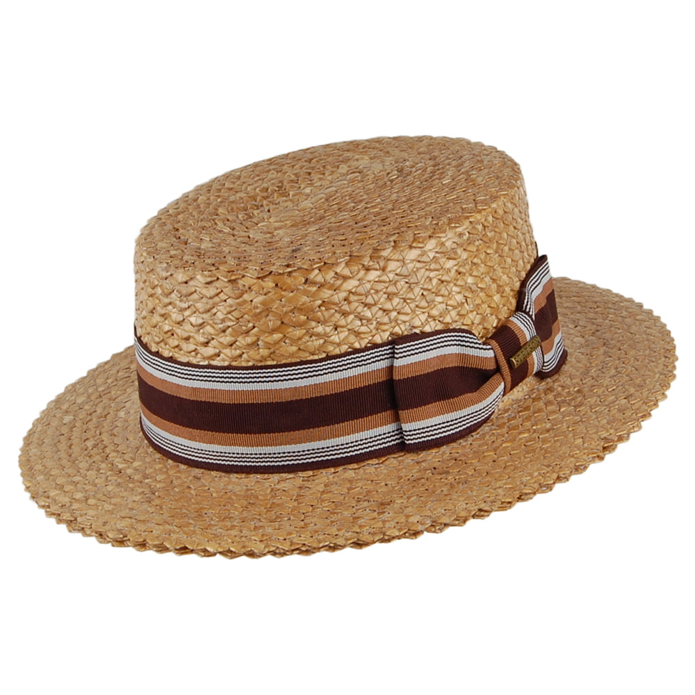 Sombrero Boater Vintage de paja de Stetson - Trigo