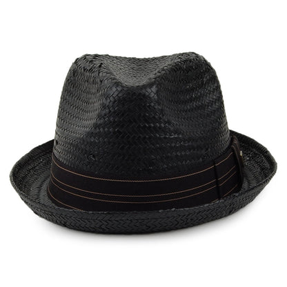 Sombrero Trilby Castor de paja de Brixton - Negro-Beige Arena